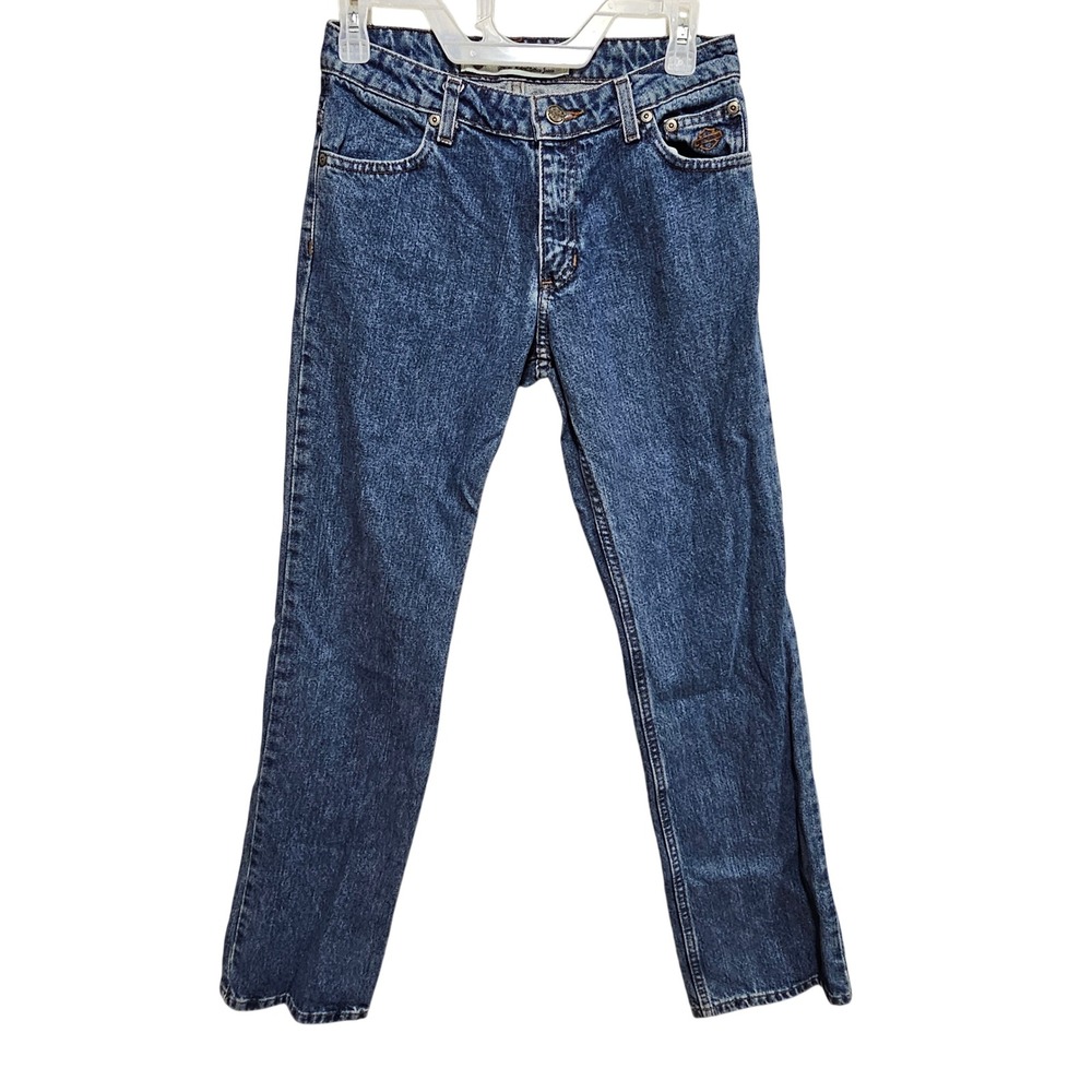 Vintage‎ Harley Davidson Jeans Women's Size 0 Reg Medium Wash  Straight Biker